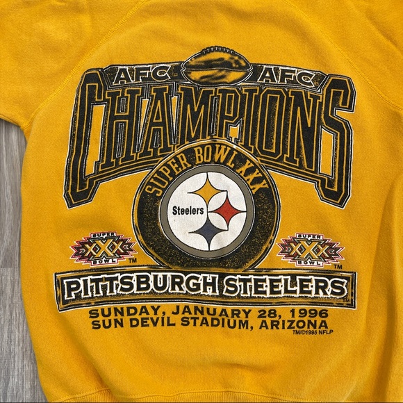 Vintage Pittsburgh Steelers Crewneck Sweatshirt - Super Bowl XXX - 1995 NFL - M - Picture 3 of 6